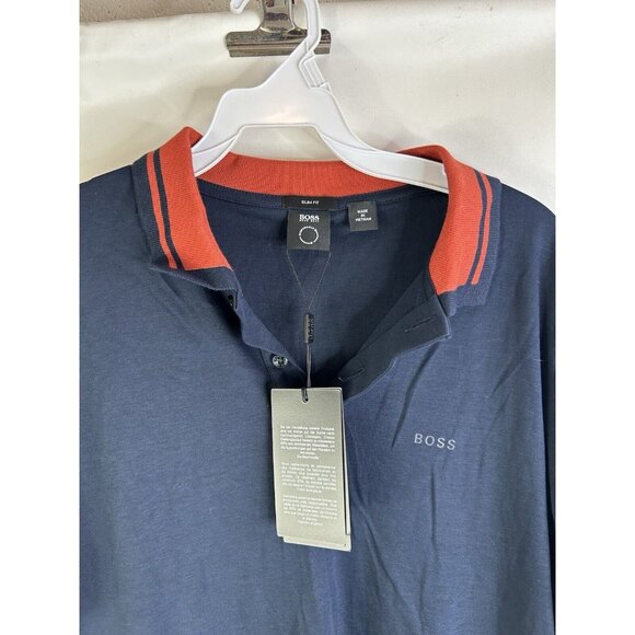 New Hugo Boss Slim Fit Color Block Polo Rugby Shirt - Picture 3 of 7